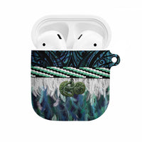 Turquoise Traditional Cloak Aotearoa AirPods Case Maori Paua Shell Korowai Pattern - Polynesian Pride