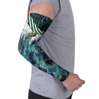 Turquoise Traditional Cloak Aotearoa Arm Sleeves Maori Paua Shell Korowai Pattern LT14 - Polynesian Pride