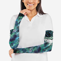 Turquoise Traditional Cloak Aotearoa Arm Sleeves Maori Paua Shell Korowai Pattern LT14 - Polynesian Pride