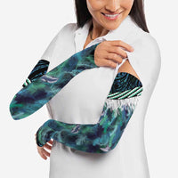 Turquoise Traditional Cloak Aotearoa Arm Sleeves Maori Paua Shell Korowai Pattern LT14 - Polynesian Pride