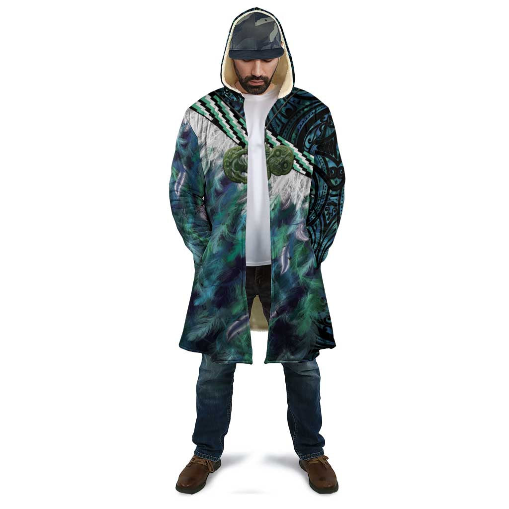 Turquoise Traditional Cloak Aotearoa Cloak Maori Paua Shell Korowai Pattern - Polynesian Pride