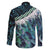 Turquoise Traditional Cloak Aotearoa Family Matching Off The Shoulder Long Sleeve Dress and Hawaiian Shirt Maori Paua Shell Korowai Pattern