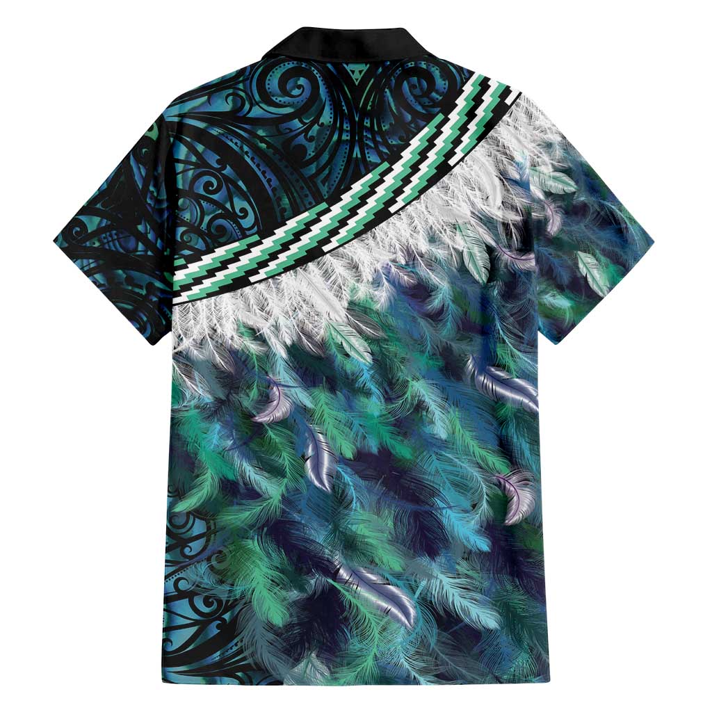 Turquoise Traditional Cloak Aotearoa Family Matching Off Shoulder Maxi Dress and Hawaiian Shirt Maori Paua Shell Korowai Pattern