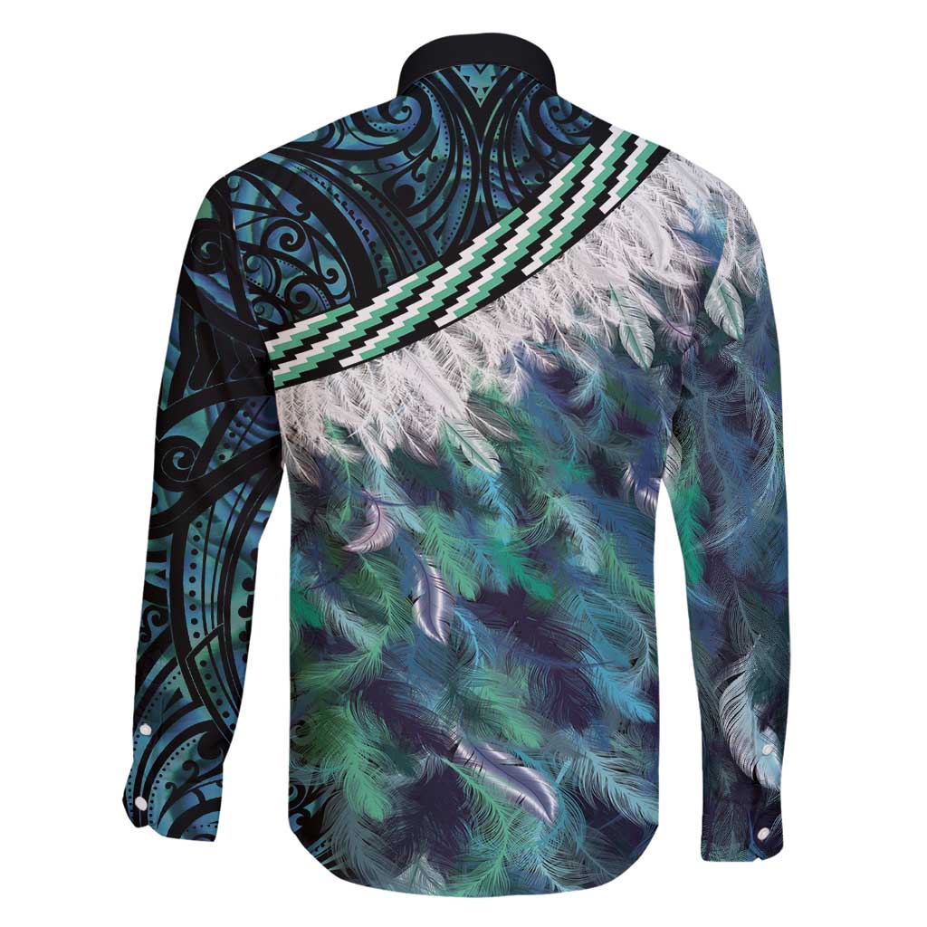 Turquoise Traditional Cloak Aotearoa Family Matching Summer Maxi Dress and Hawaiian Shirt Maori Paua Shell Korowai Pattern LT14 - Polynesian Pride