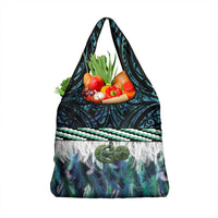 Turquoise Traditional Cloak Aotearoa Grocery Bag Maori Paua Shell Korowai Pattern LT14 1-pack One Size Turquoise - Polynesian Pride
