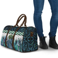 Turquoise Traditional Cloak Aotearoa Travel Bag Maori Paua Shell Korowai Pattern - Polynesian Pride