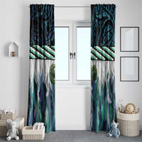 Turquoise Traditional Cloak Aotearoa Window Curtain Maori Paua Shell Korowai Pattern LT14 - Polynesian Pride