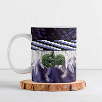 Purple Traditional Cloak Aotearoa Ceramic Mug Maori Paua Shell Korowai Pattern - Polynesian Pride