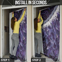 Purple Traditional Cloak Aotearoa Door Cover Maori Paua Shell Korowai Pattern - Polynesian Pride