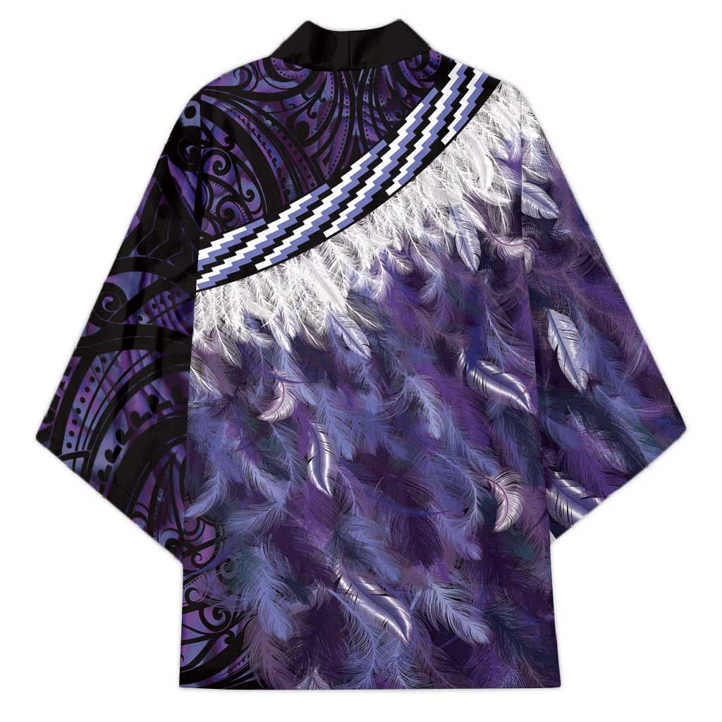 Purple Traditional Cloak Aotearoa Kimono Maori Paua Shell Korowai Pattern - Polynesian Pride