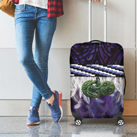 Purple Traditional Cloak Aotearoa Luggage Cover Maori Paua Shell Korowai Pattern