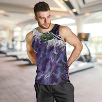 Purple Traditional Cloak Aotearoa Men Tank Top Maori Paua Shell Korowai Pattern