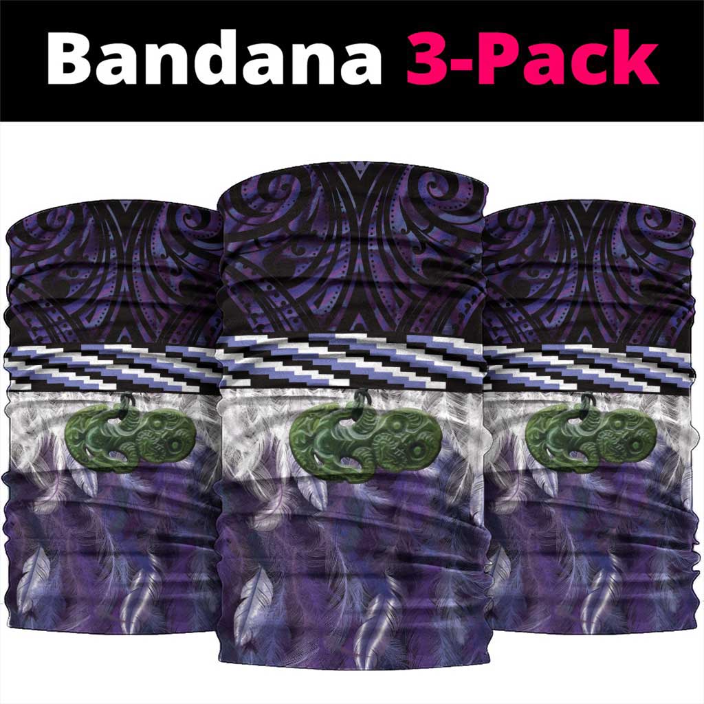 Purple Traditional Cloak Aotearoa Neck Gaiter Maori Paua Shell Korowai Pattern LT14 package One Size: 25*50cm Purple - Polynesian Pride