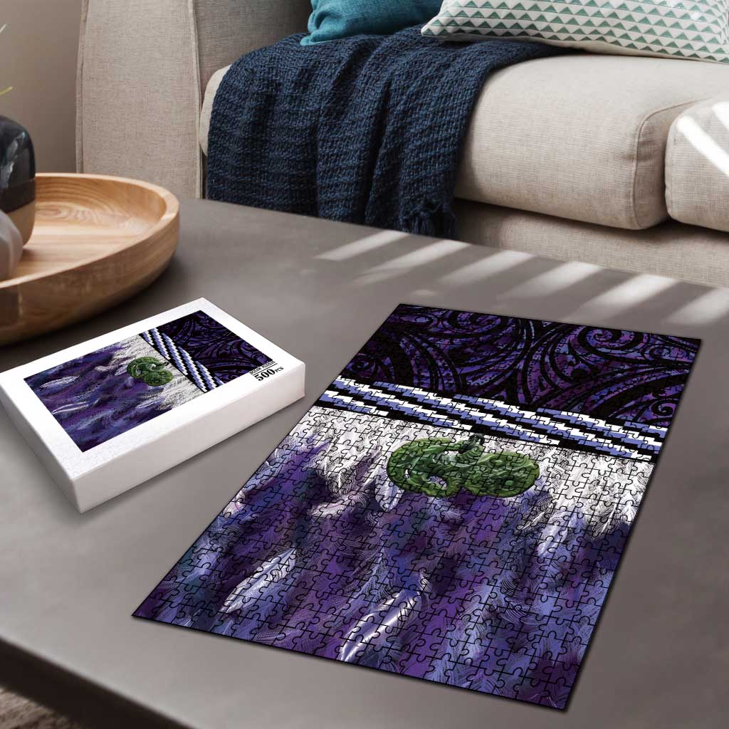 Purple Traditional Cloak Aotearoa Puzzle Maori Paua Shell Korowai Pattern - Polynesian Pride