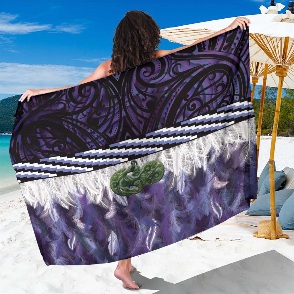Purple Traditional Cloak Aotearoa Sarong Maori Paua Shell Korowai Pattern LT14 One Size 44 x 66 inches Purple - Polynesian Pride