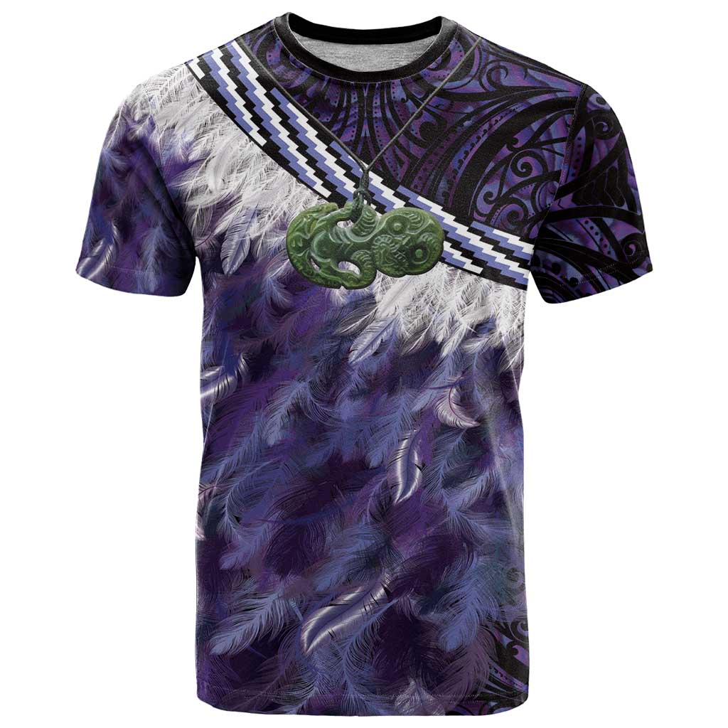 Purple Traditional Cloak Aotearoa T Shirt Maori Paua Shell Korowai Pattern LT14 Purple - Polynesian Pride