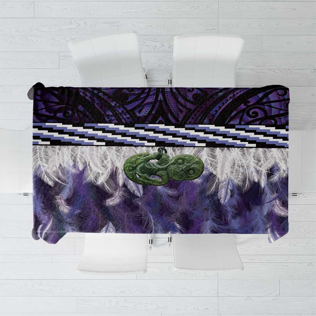 Purple Traditional Cloak Aotearoa Tablecloth Maori Paua Shell Korowai Pattern LT14 Purple - Polynesian Pride