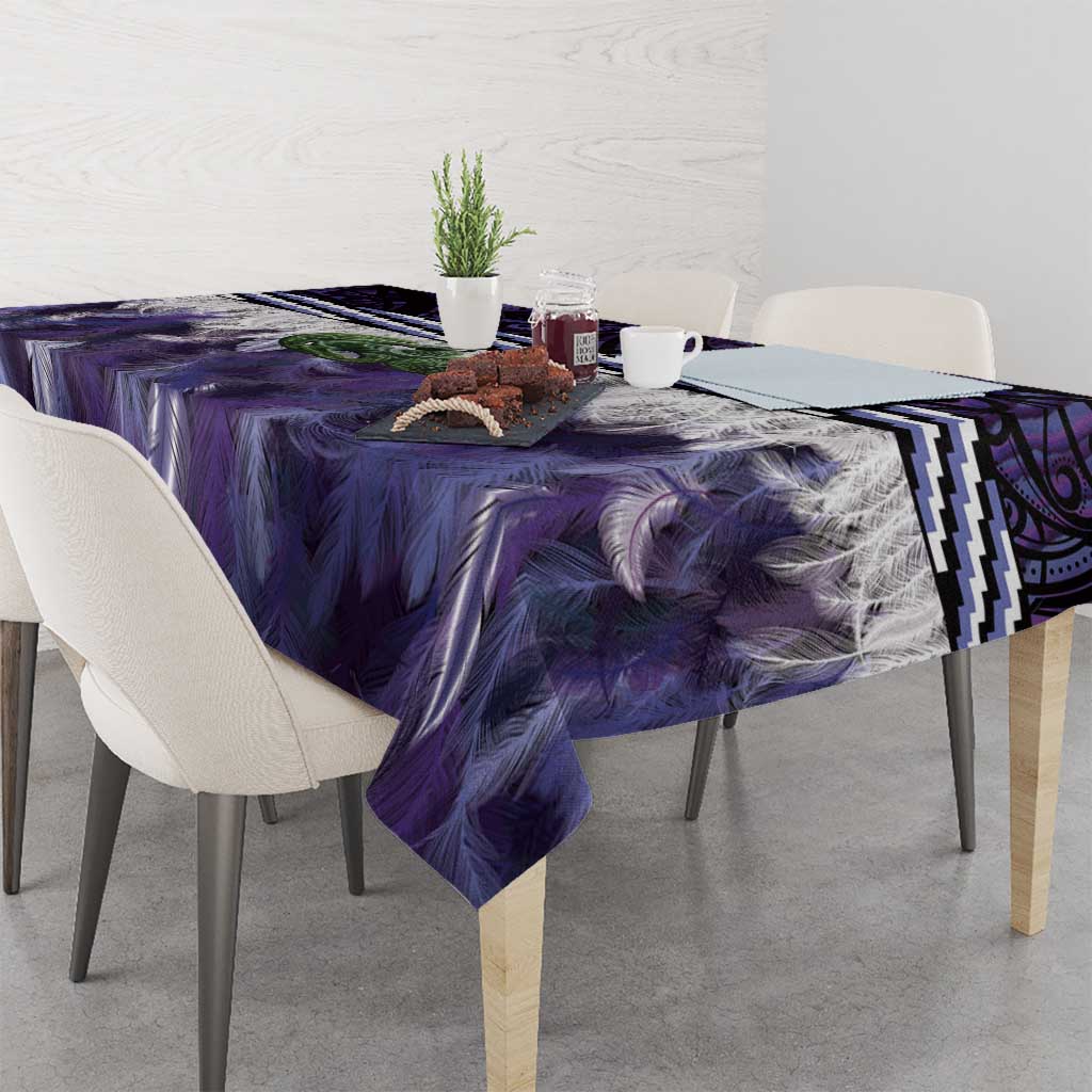 Purple Traditional Cloak Aotearoa Tablecloth Maori Paua Shell Korowai Pattern LT14 - Polynesian Pride