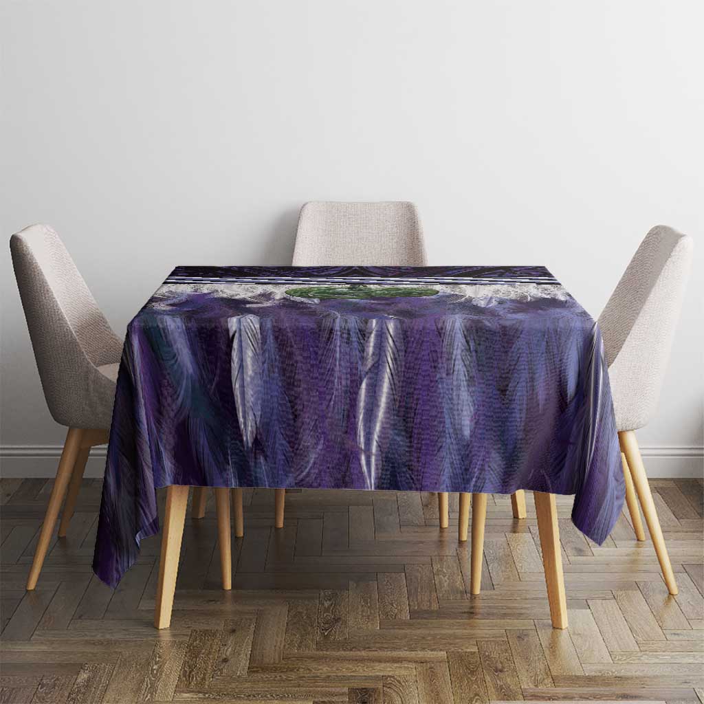 Purple Traditional Cloak Aotearoa Tablecloth Maori Paua Shell Korowai Pattern LT14 - Polynesian Pride