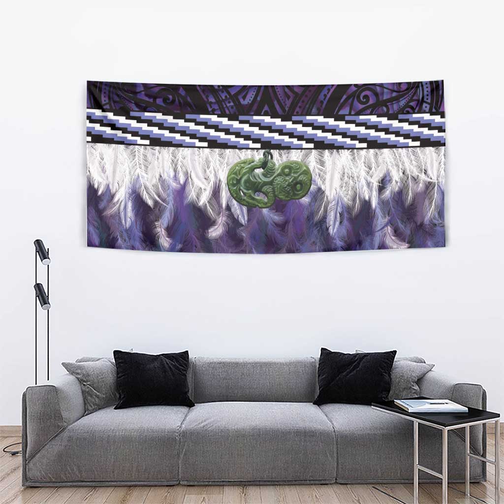 Purple Traditional Cloak Aotearoa Tapestry Maori Paua Shell Korowai Pattern