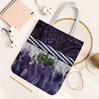 Purple Traditional Cloak Aotearoa Tote Bag Maori Paua Shell Korowai Pattern - Polynesian Pride