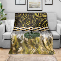 Yellow Traditional Cloak Aotearoa Blanket Maori Paua Shell Korowai Pattern