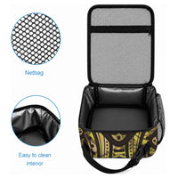 Yellow Traditional Cloak Aotearoa Lunch Bag Maori Paua Shell Korowai Pattern LT14 - Polynesian Pride