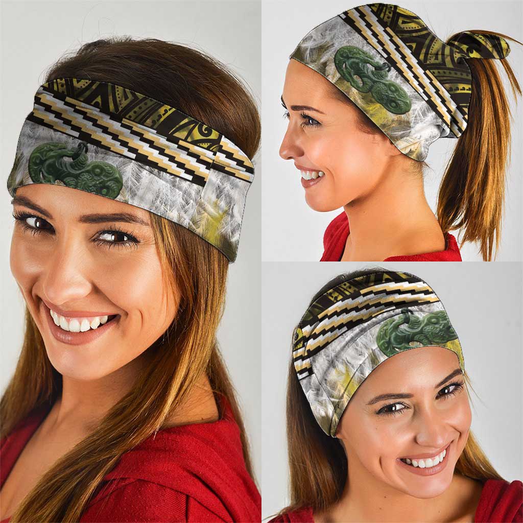 Yellow Traditional Cloak Aotearoa Neck Gaiter Maori Paua Shell Korowai Pattern LT14 - Polynesian Pride