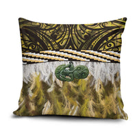 Yellow Traditional Cloak Aotearoa Pillow Cover Maori Paua Shell Korowai Pattern LT14 Yellow - Polynesian Pride