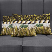 Yellow Traditional Cloak Aotearoa Pillow Cover Maori Paua Shell Korowai Pattern LT14 - Polynesian Pride