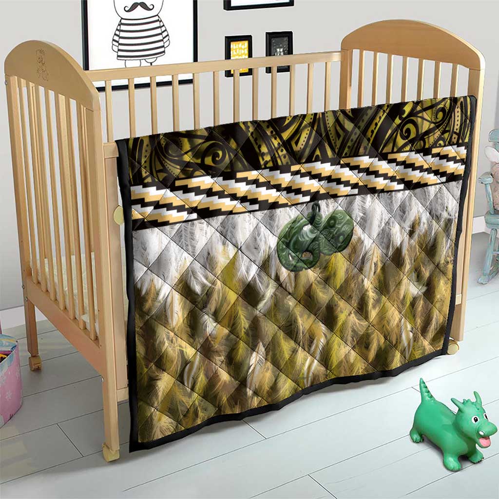 Yellow Traditional Cloak Aotearoa Quilt Maori Paua Shell Korowai Pattern LT14 - Polynesian Pride
