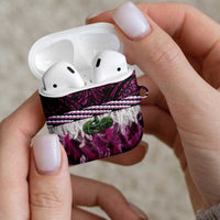 Pink Traditional Cloak Aotearoa AirPods Case Maori Paua Shell Korowai Pattern - Polynesian Pride