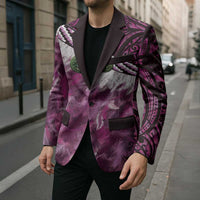 Pink Traditional Cloak Aotearoa Blazer Maori Paua Shell Korowai Pattern LT14 - Polynesian Pride