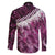 Pink Traditional Cloak Aotearoa Family Matching Off The Shoulder Long Sleeve Dress and Hawaiian Shirt Maori Paua Shell Korowai Pattern