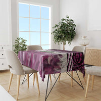 Pink Traditional Cloak Aotearoa Tablecloth Maori Paua Shell Korowai Pattern LT14 - Polynesian Pride
