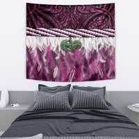 Pink Traditional Cloak Aotearoa Tapestry Maori Paua Shell Korowai Pattern