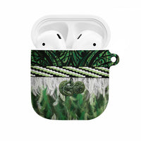Green Traditional Cloak Aotearoa AirPods Case Maori Paua Shell Korowai Pattern - Polynesian Pride