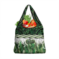 Green Traditional Cloak Aotearoa Grocery Bag Maori Paua Shell Korowai Pattern LT14 1-pack One Size Green - Polynesian Pride