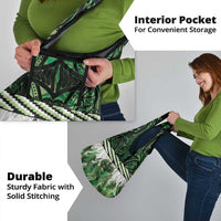 Green Traditional Cloak Aotearoa Grocery Bag Maori Paua Shell Korowai Pattern LT14 - Polynesian Pride