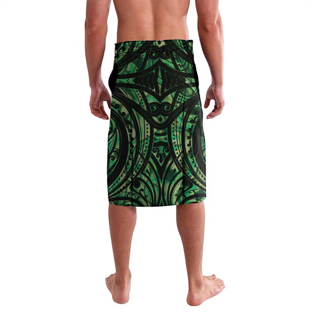 Green Traditional Cloak Aotearoa Lavalava Maori Paua Shell Korowai Pattern