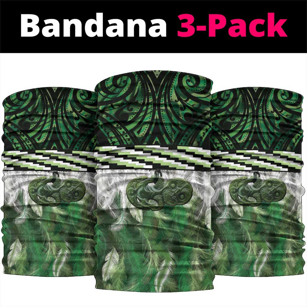 Green Traditional Cloak Aotearoa Neck Gaiter Maori Paua Shell Korowai Pattern LT14 package One Size: 25*50cm Green - Polynesian Pride