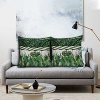 Green Traditional Cloak Aotearoa Pillow Cover Maori Paua Shell Korowai Pattern LT14 - Polynesian Pride