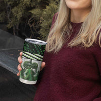 Green Traditional Cloak Aotearoa Tumbler Cup Maori Paua Shell Korowai Pattern LT14 - Polynesian Pride
