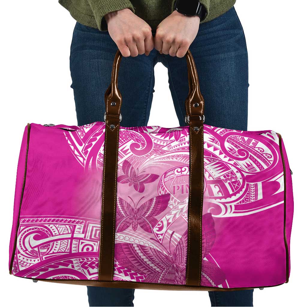 Polynesia Breast Cancer Awareness Travel Bag Think Pink Ribbon Polynesian Butterflies LT14 Pink - Polynesian Pride