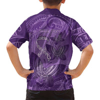 Personalised Polynesia Lupus Awareness Month Family Matching Mermaid Dress and Hawaiian Shirt Warrior Purple Ribbon Polynesian Butterflies LT14 - Polynesian Pride