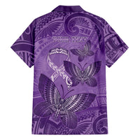 Personalised Polynesia Lupus Awareness Month Family Matching Tank Maxi Dress and Hawaiian Shirt Warrior Purple Ribbon Polynesian Butterflies LT14 - Polynesian Pride