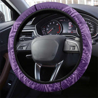 Polynesia Lupus Awareness Month Steering Wheel Cover Warrior Purple Ribbon Polynesian Butterflies