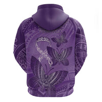 Personalised Polynesia Lupus Awareness Month Zip Hoodie Warrior Purple Ribbon Polynesian Butterflies LT14 - Polynesian Pride
