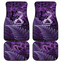 Lupus Awareness Month New Zealand Car Mats Be Strong Warrior Maori Silver Fern LT14 - Polynesian Pride