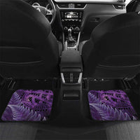 Lupus Awareness Month New Zealand Car Mats Be Strong Warrior Maori Silver Fern LT14 Set 2pcs - Back Purple - Polynesian Pride
